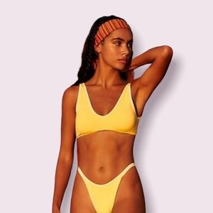Stone Fox x Free People bikini swim top bralette yellow